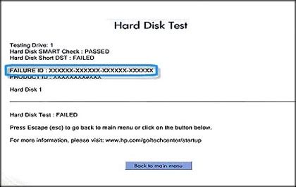 hard drive test fail 2-07|status code for failed read test.